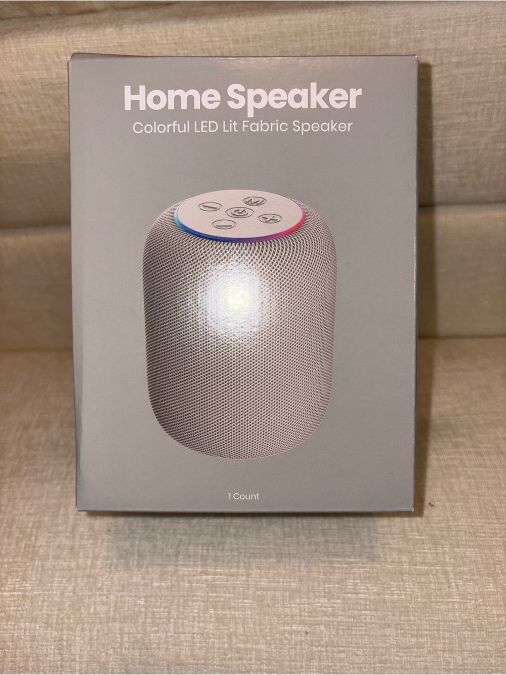 Source Unknown White Fabric Portable LED Speaker